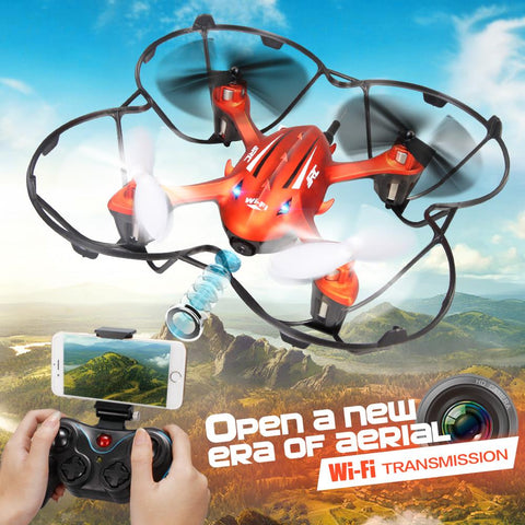 F16763 JJRC H6W Wifi FPV Video Real-time Transmission Headless Drone with 2.0MP HD Camera LED 2.4G 4CH  Gyro RC Quadcopter
