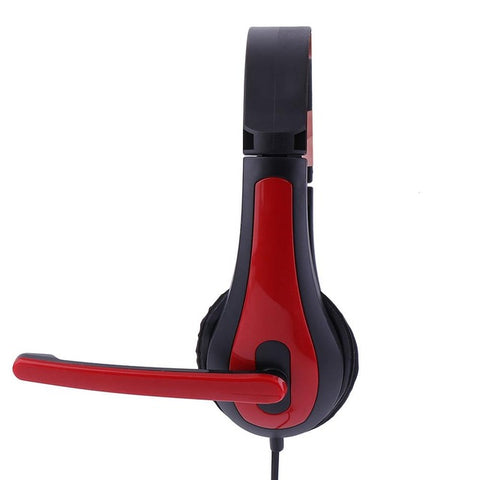Computer Laptop PC Headphone Ergonomic Design 3.5MM Wired Playing Game Headset Red/Blue