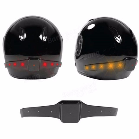 Wireless Motorcycle Smart Helmet LED Light Safety Running Brake Warning USB Charger
